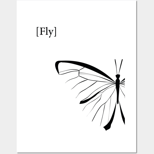 Fly Black & White Minimal, inspirational meanings Wall Art by TargetedInspire